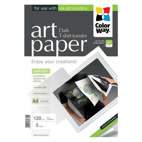 ColorWay | ART T-shirt transfer (dark) | 120 g/m² | A4 | A4 | Photo Paper